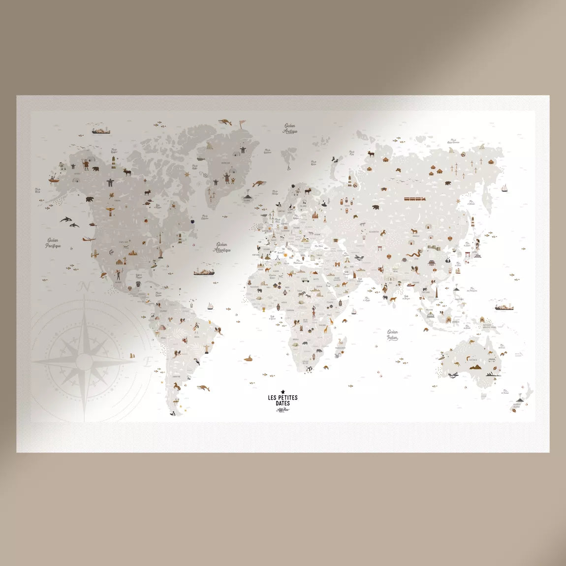 Carte du Monde - Affiche à dater