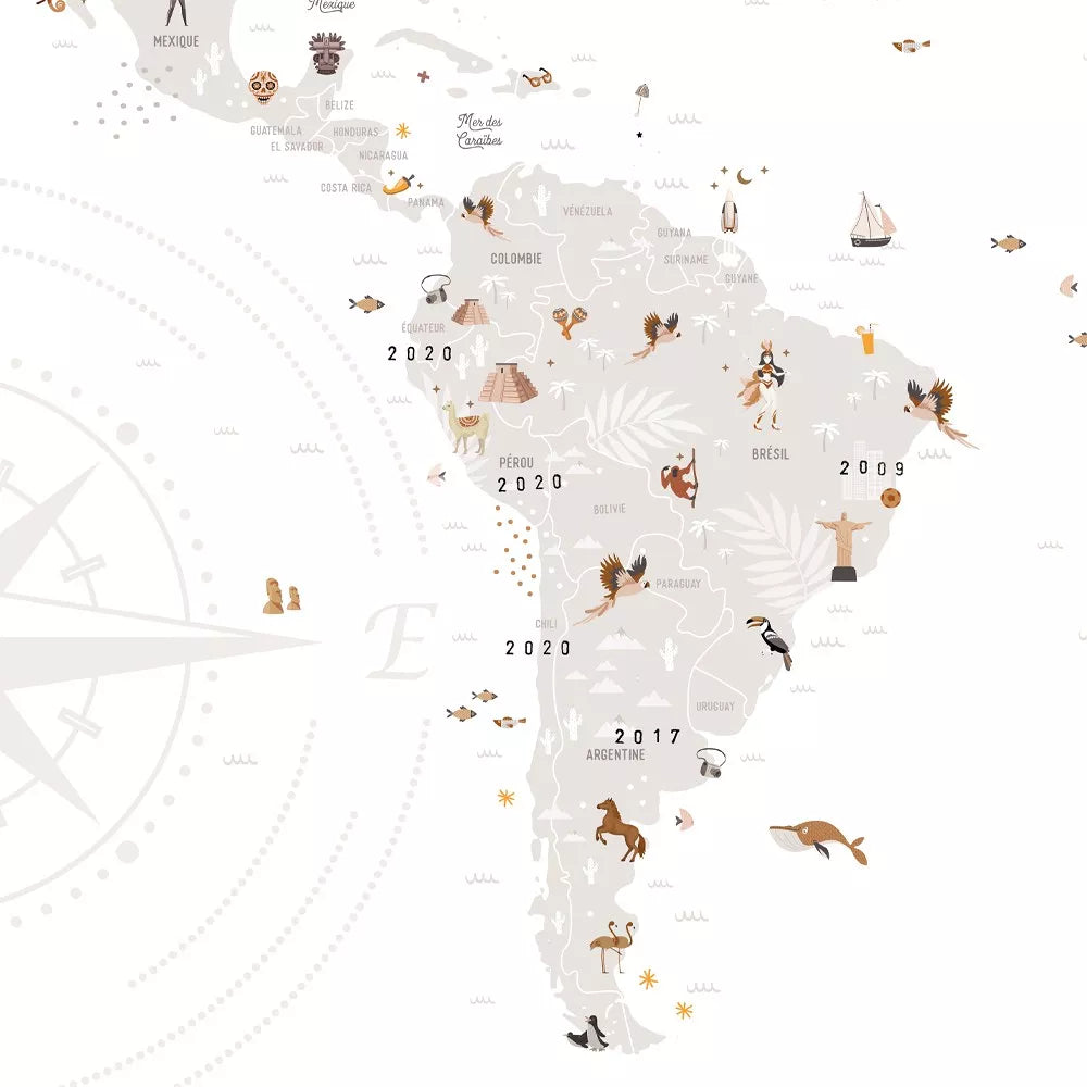Carte du Monde - Affiche à dater
