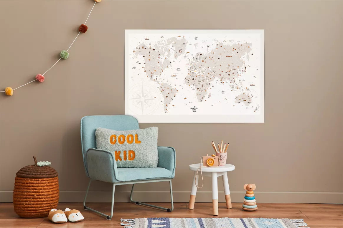 Carte du Monde - Affiche à dater