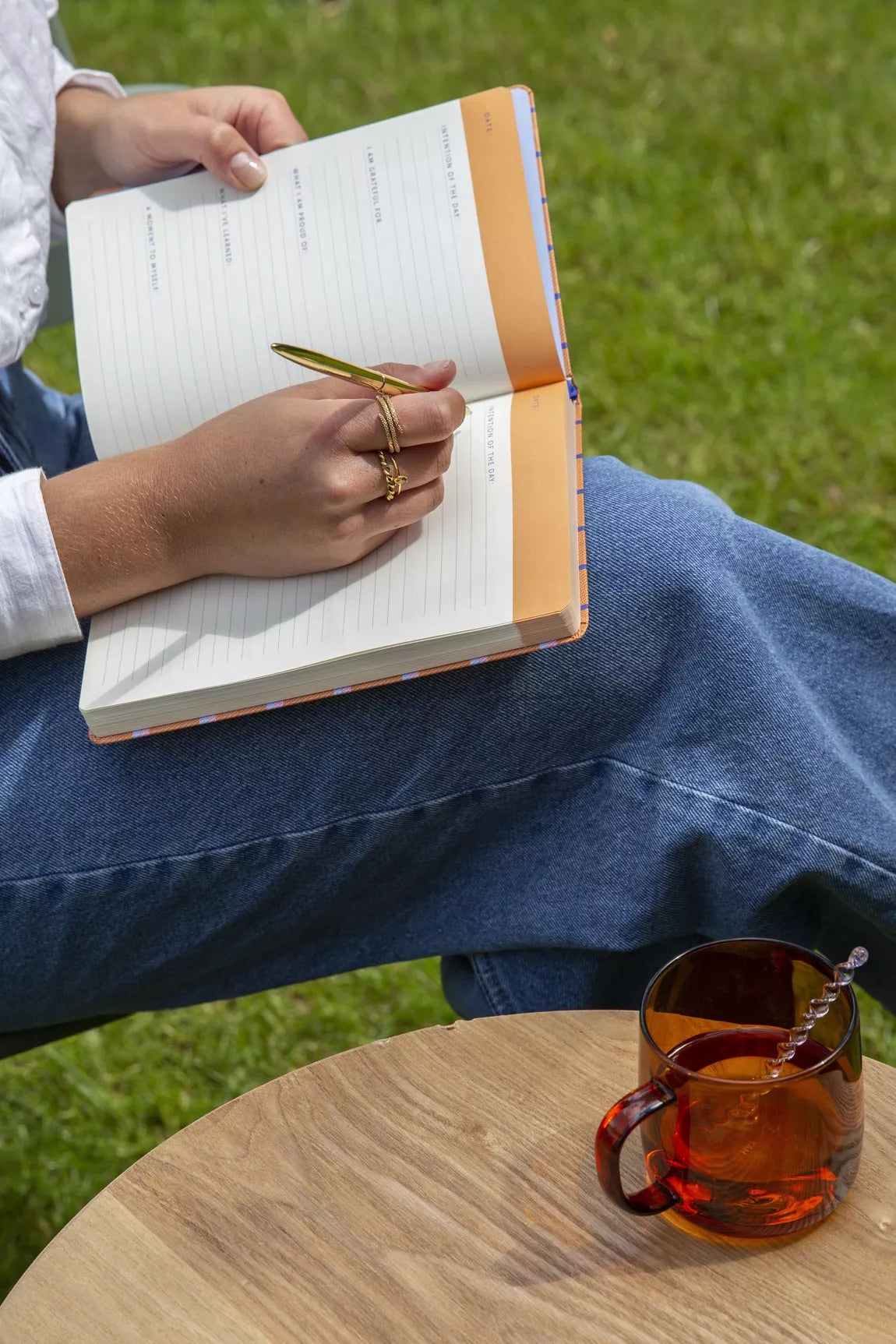 Carnet rayé - Orange