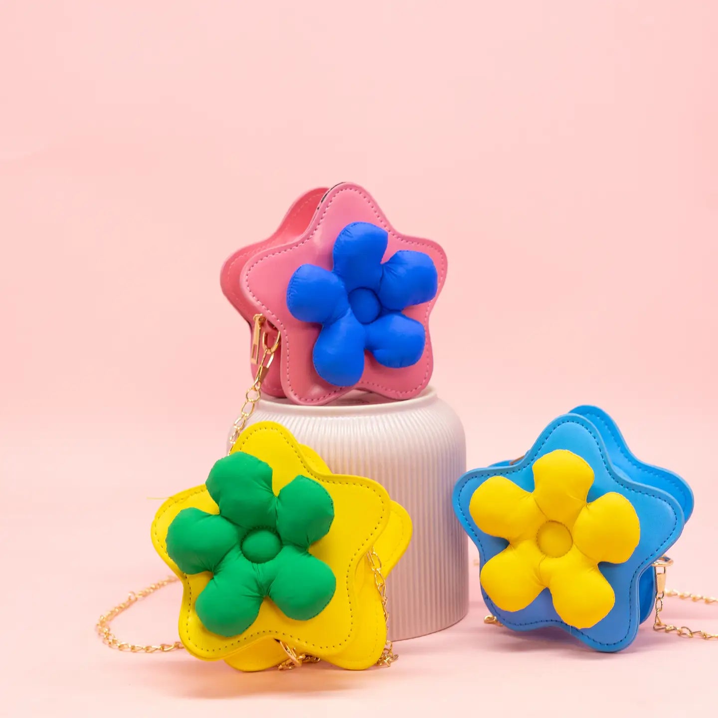 Mini sac fleurs - Bleu