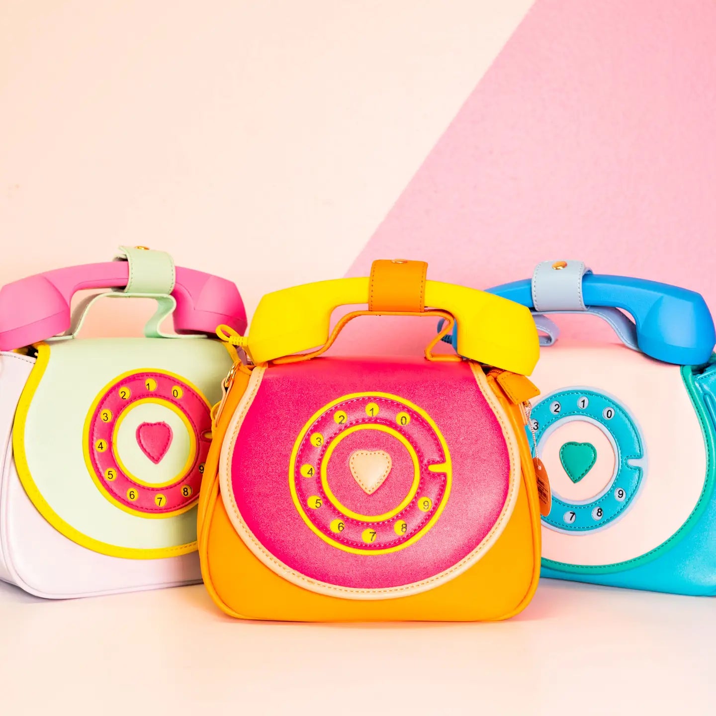 Sac téléphone - Bleu & Rose