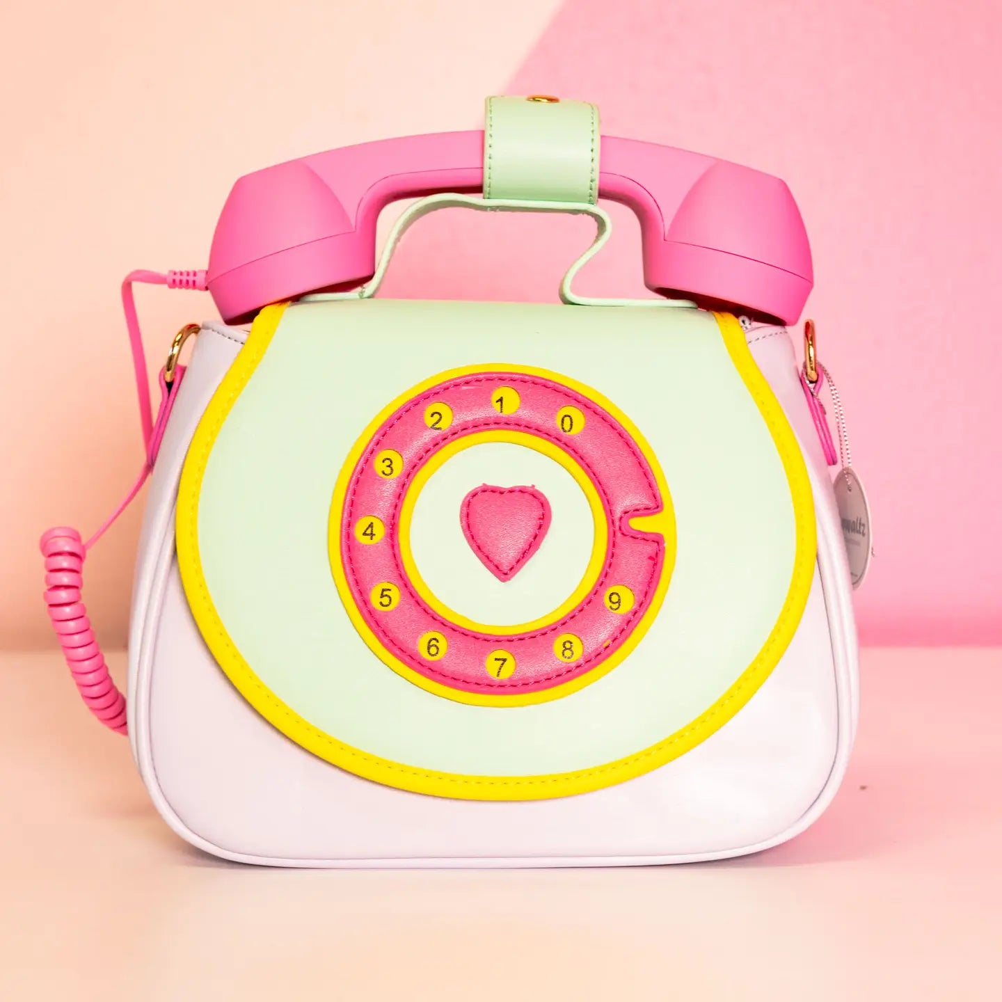 Sac téléphone - Vert & Rose
