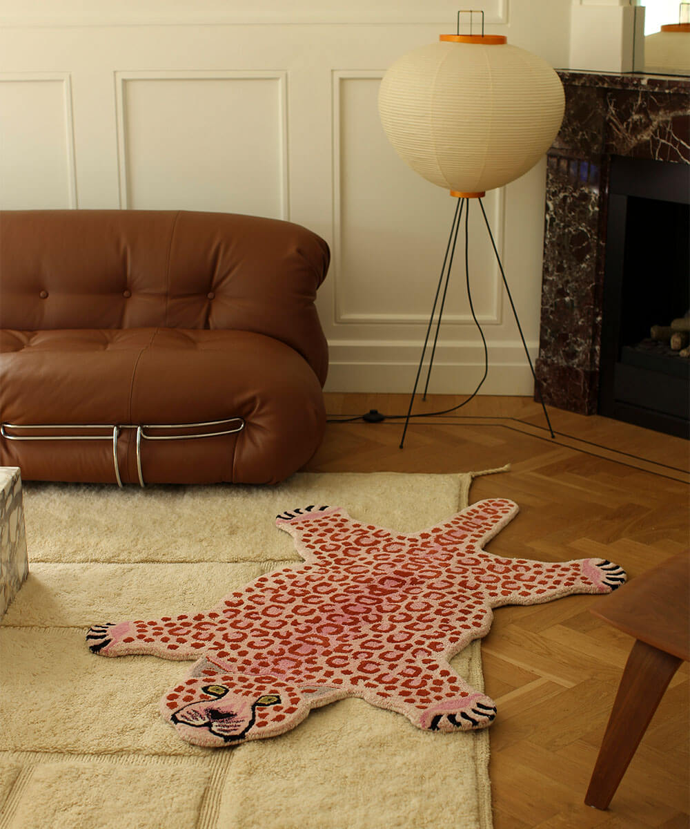 Tapis Léopard Rose - XL