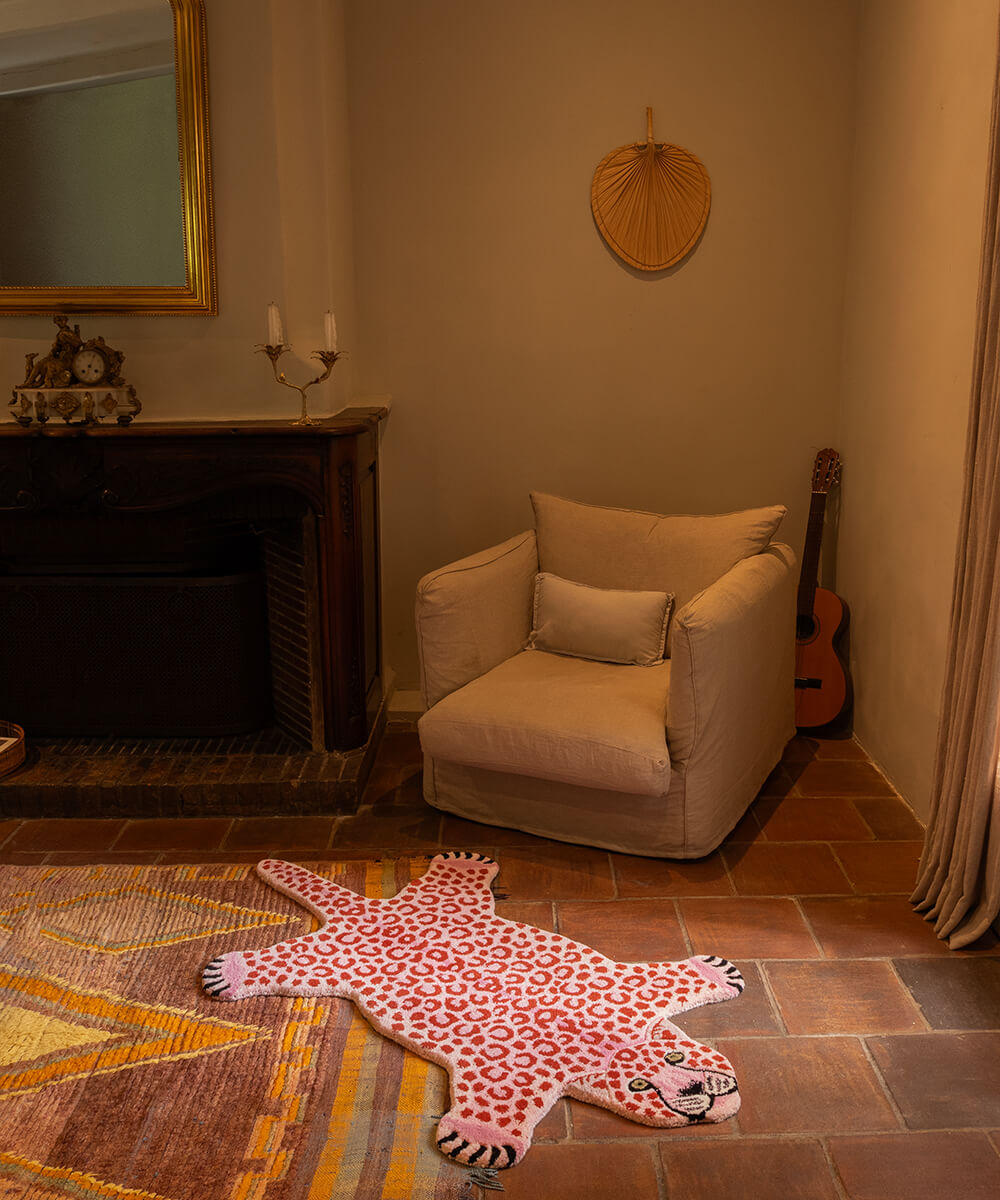 Tapis Léopard Rose - XL