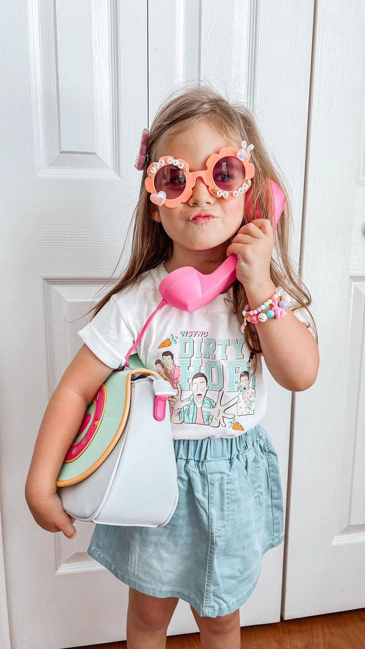 Sac téléphone - Bleu & Rose