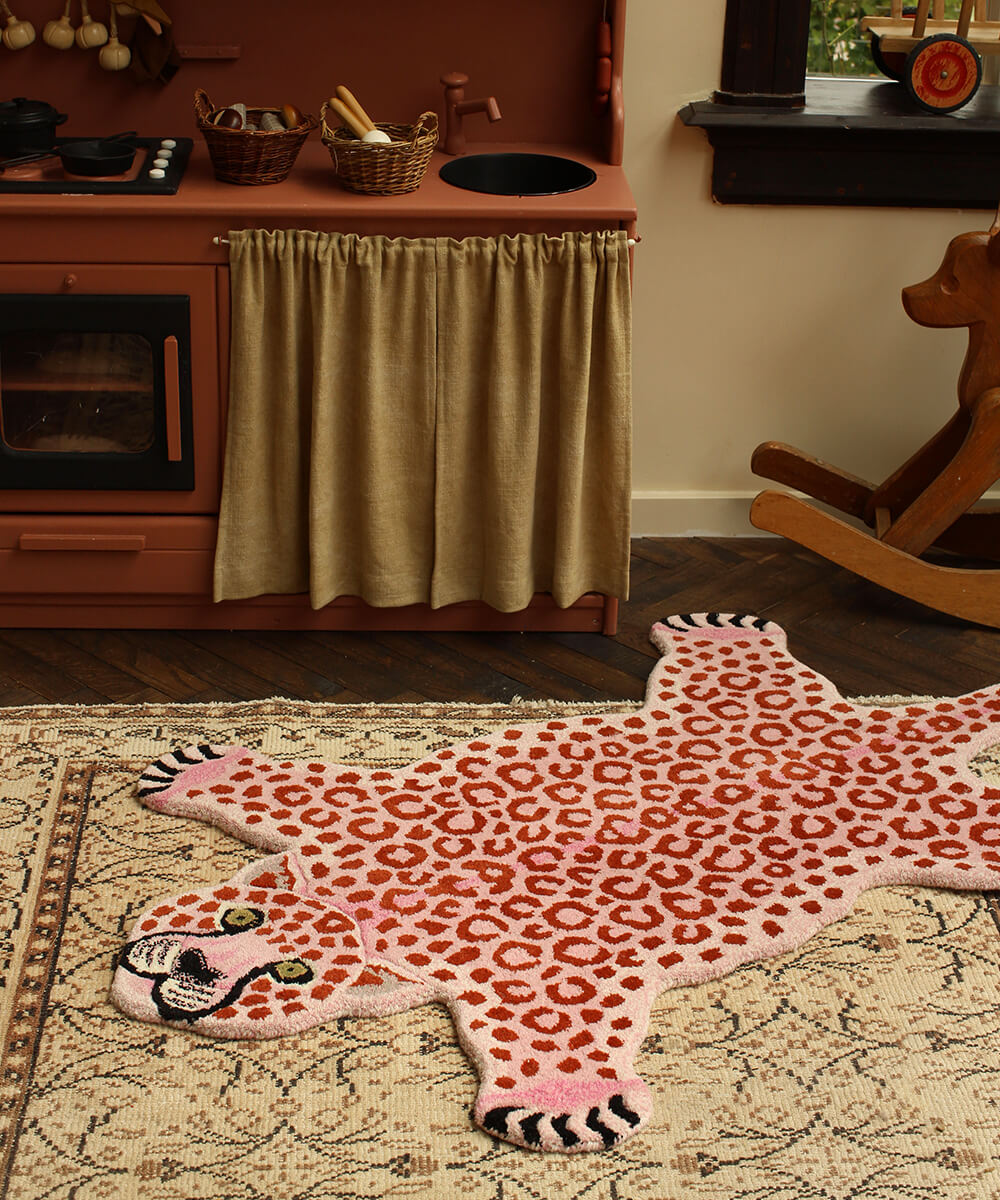 Tapis Léopard Rose - XL