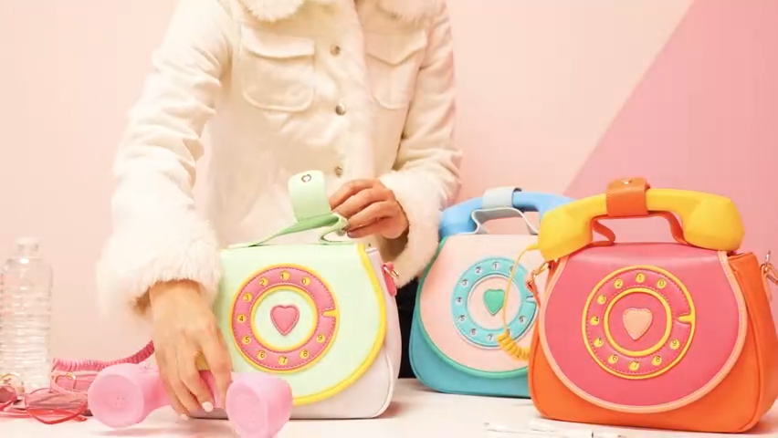 Sac téléphone - Bleu & Rose