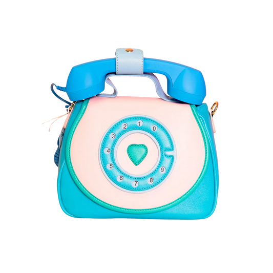 Sac téléphone - Bleu & Rose