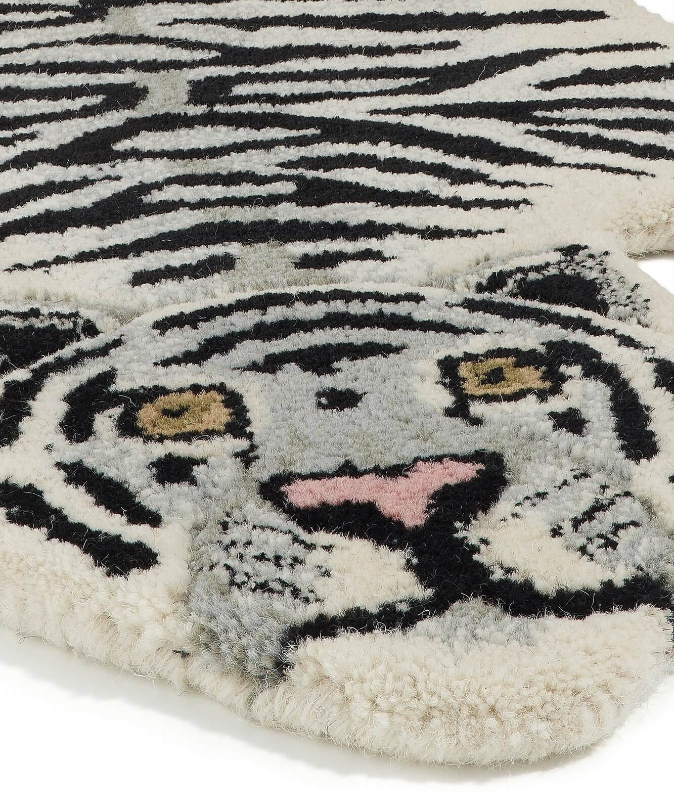 Tapis Tigre Blanc - XS